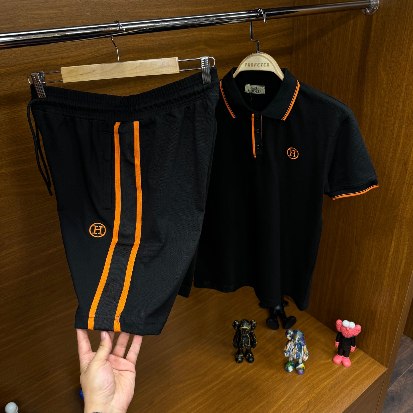 Hermes Siyah Şortlu  Takım Siyah