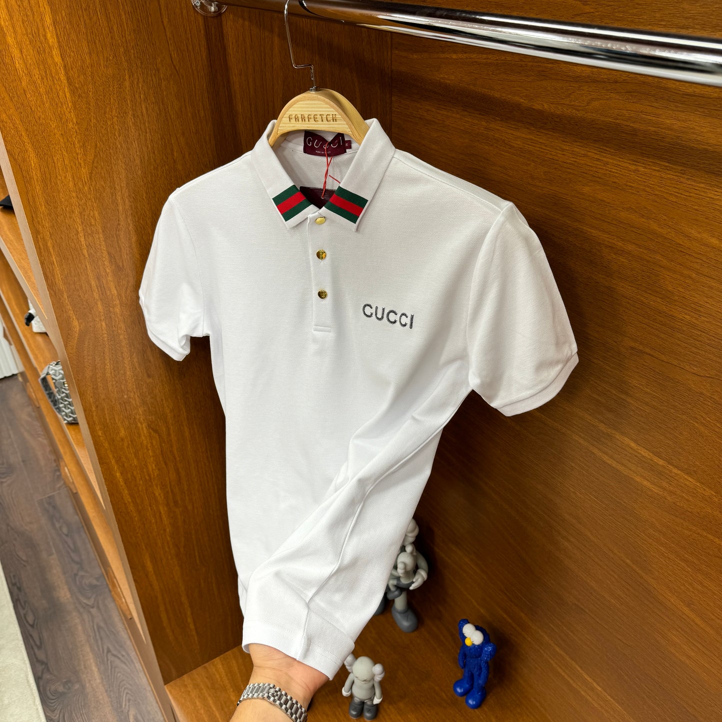 Gucci İthal Yakalı Beyaz T-Shirt