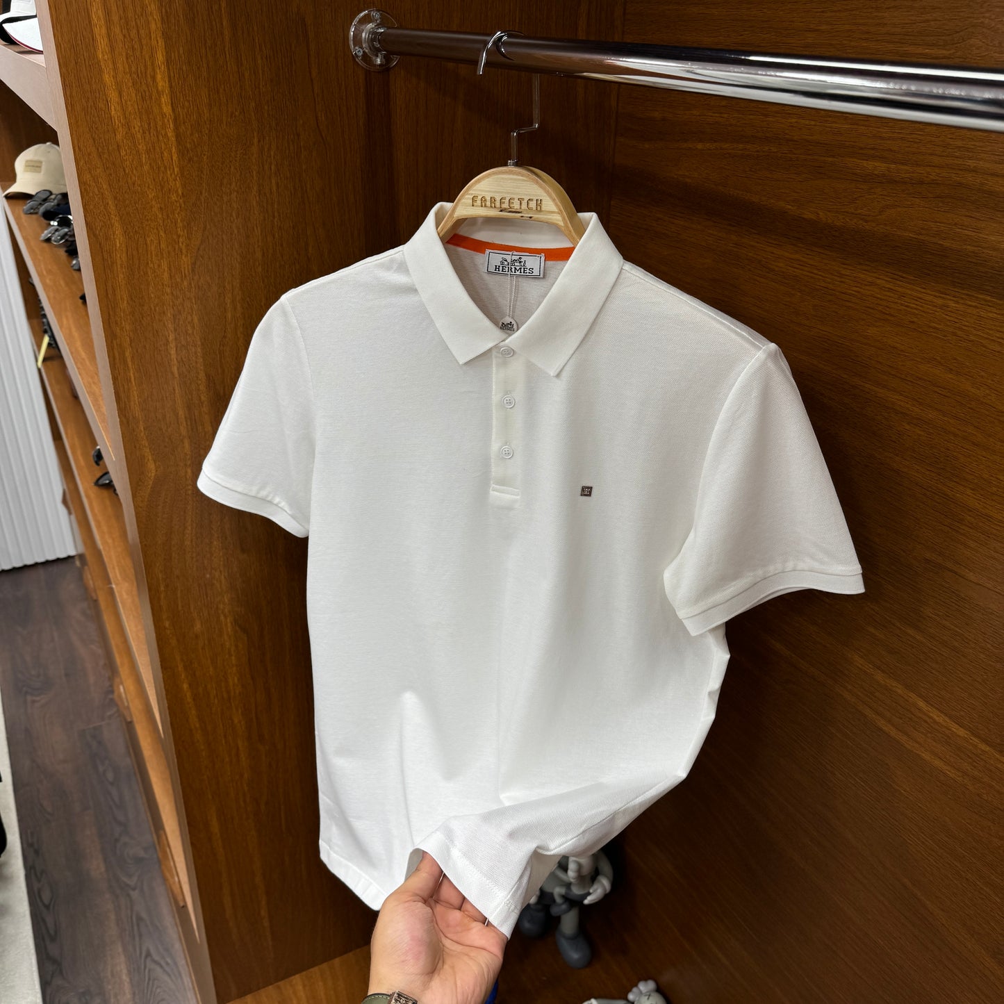 Hermes İthal Beyaz Polo Yaka