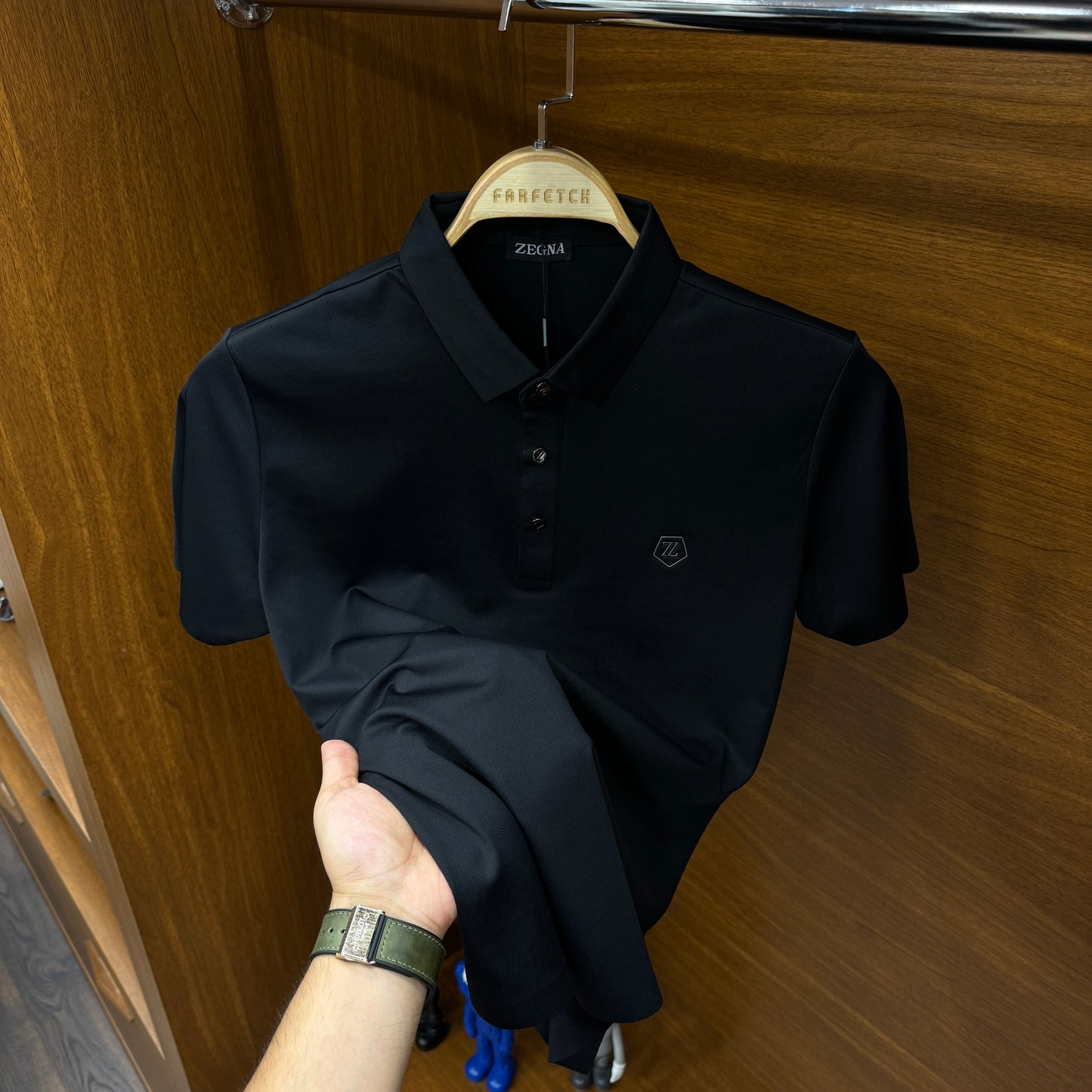 Zegna İthal Siyah Polo Yaka