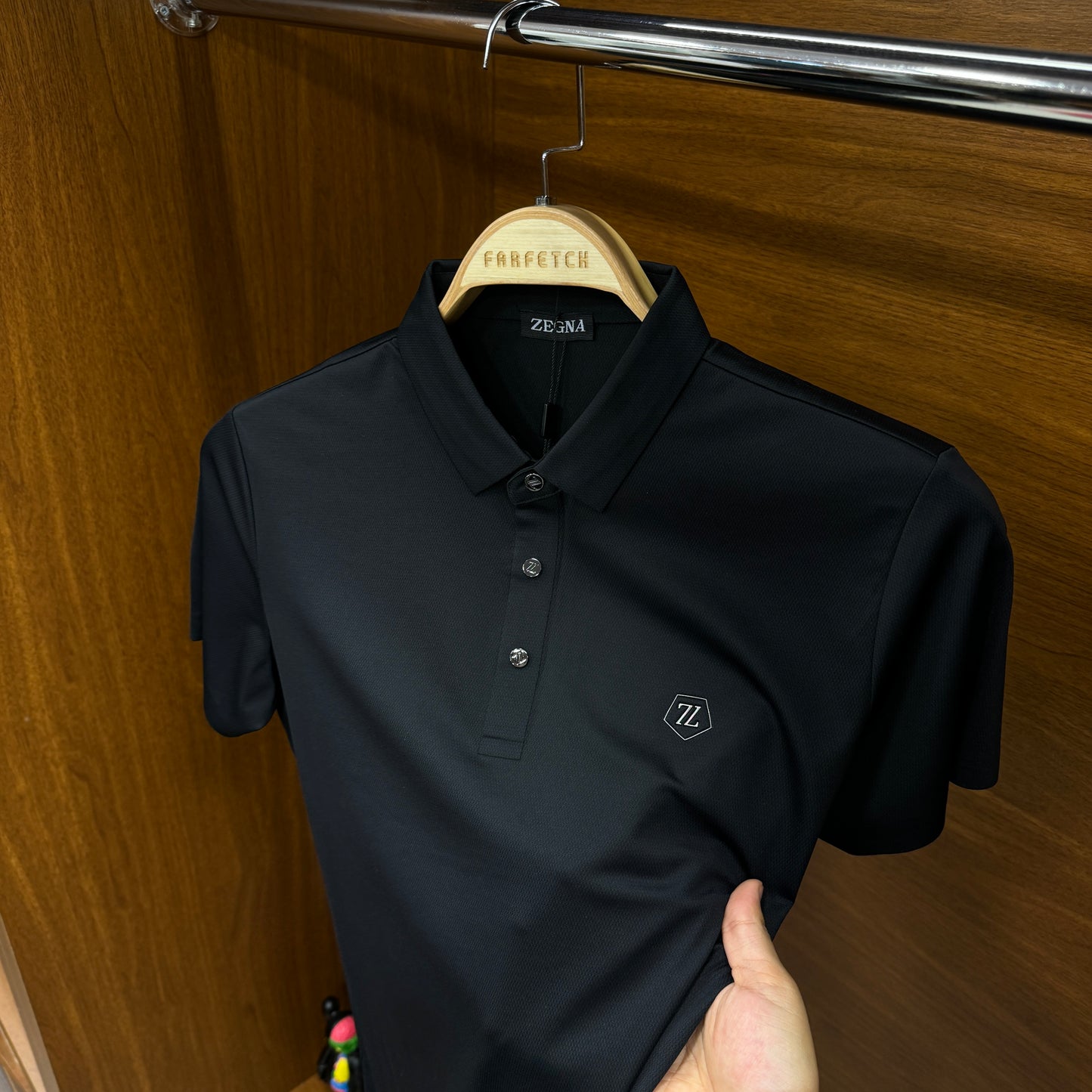Zegna İthal Siyah Polo Yaka
