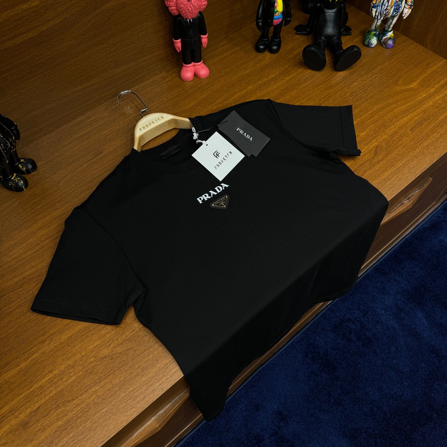 Pr!da Göğüs Logo T-SH!rt Siyah