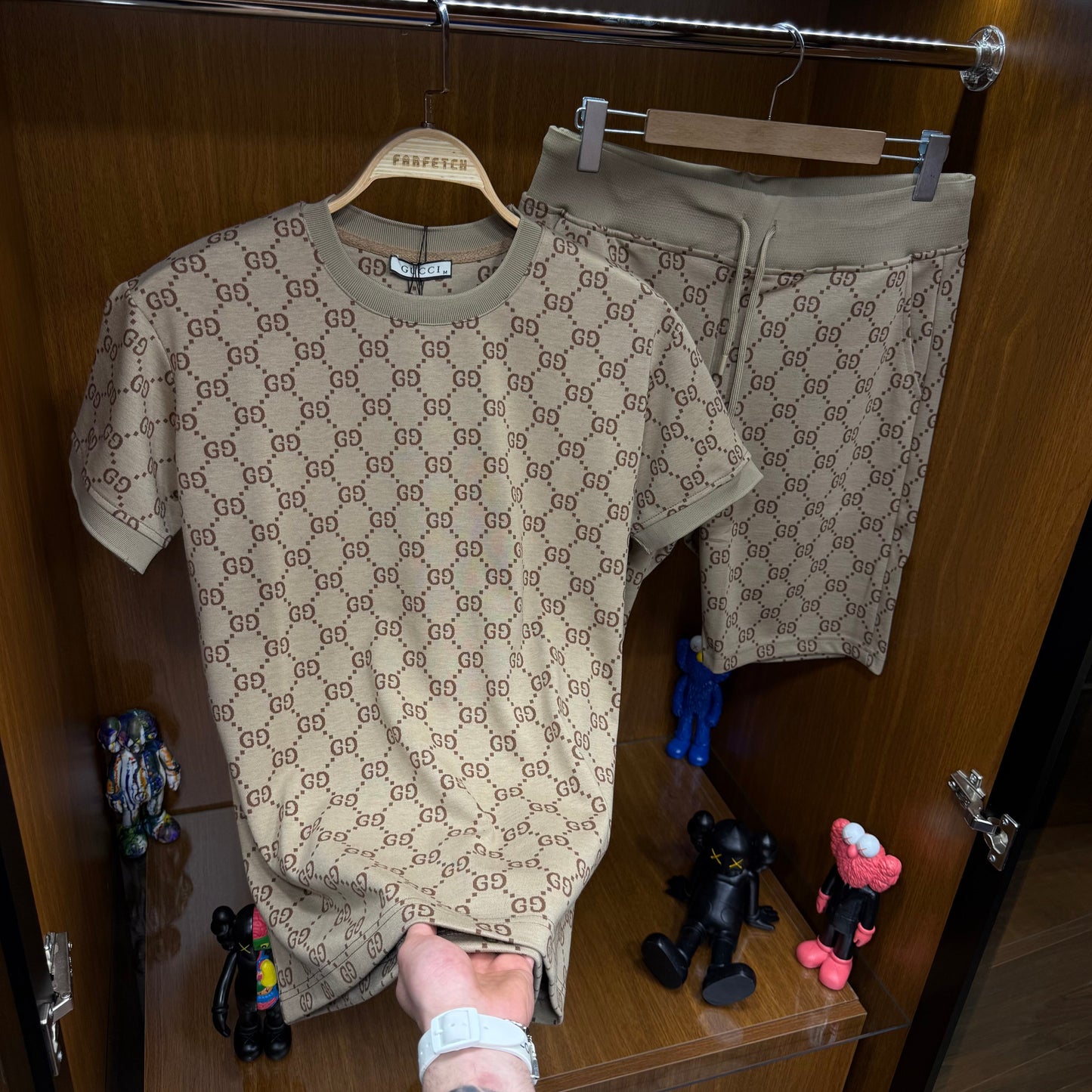 Gucci Şortlu Takım Kahve