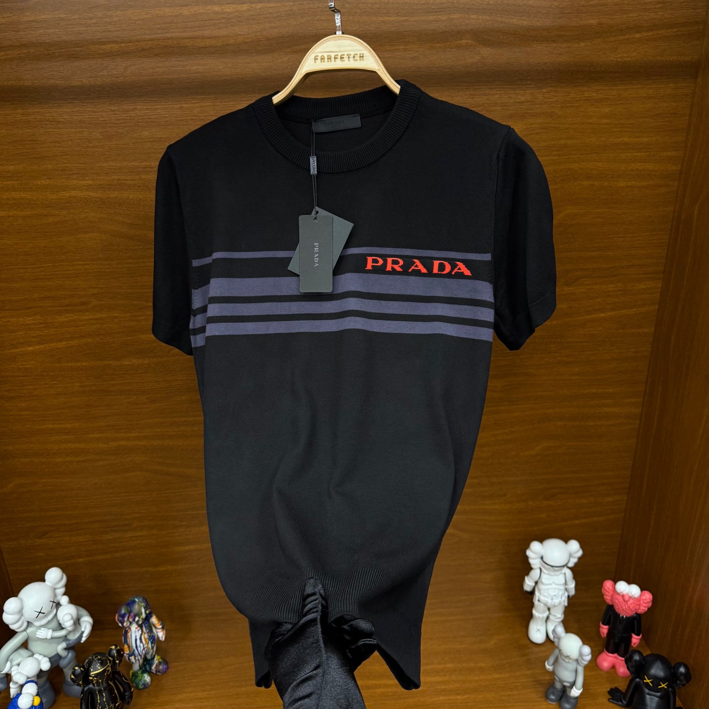 Prada Siyah Örme Triko T-SH!rt