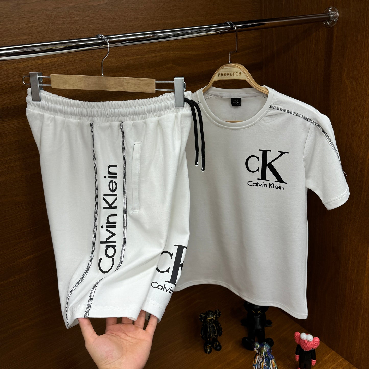 Calvin Klein Şortlu Takım Beyaz