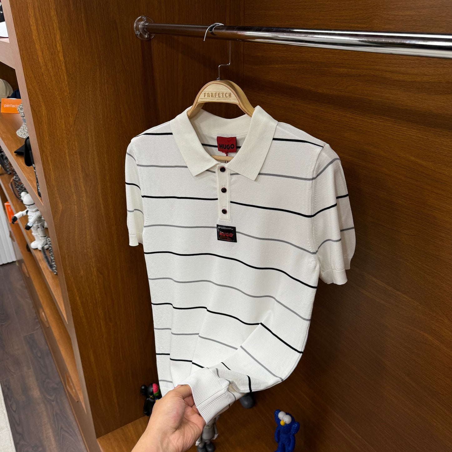 Hugo Boos Örme Triko T-SH!rt Beyaz