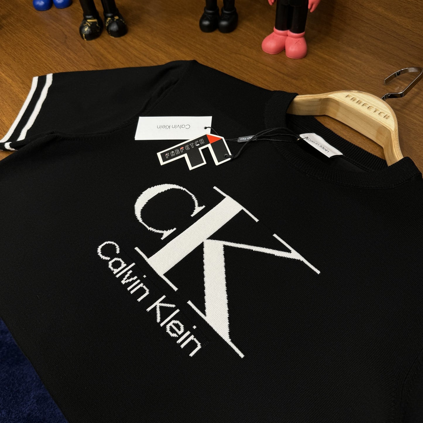 Ca!vin K!ein Örme Triko T-SH!rt Siyah