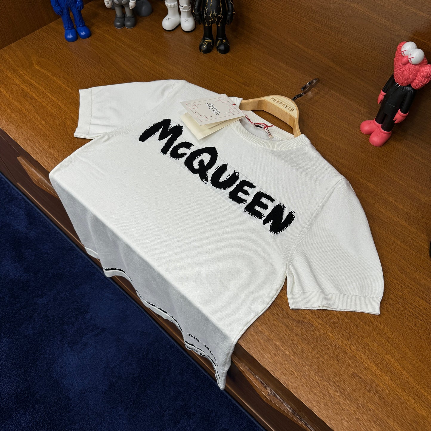 Al!xander McQueen Örme Triko T-SH!rt Beyaz