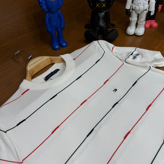 Tommy Hilfiger Örme Triko T-SH!rt Beyaz