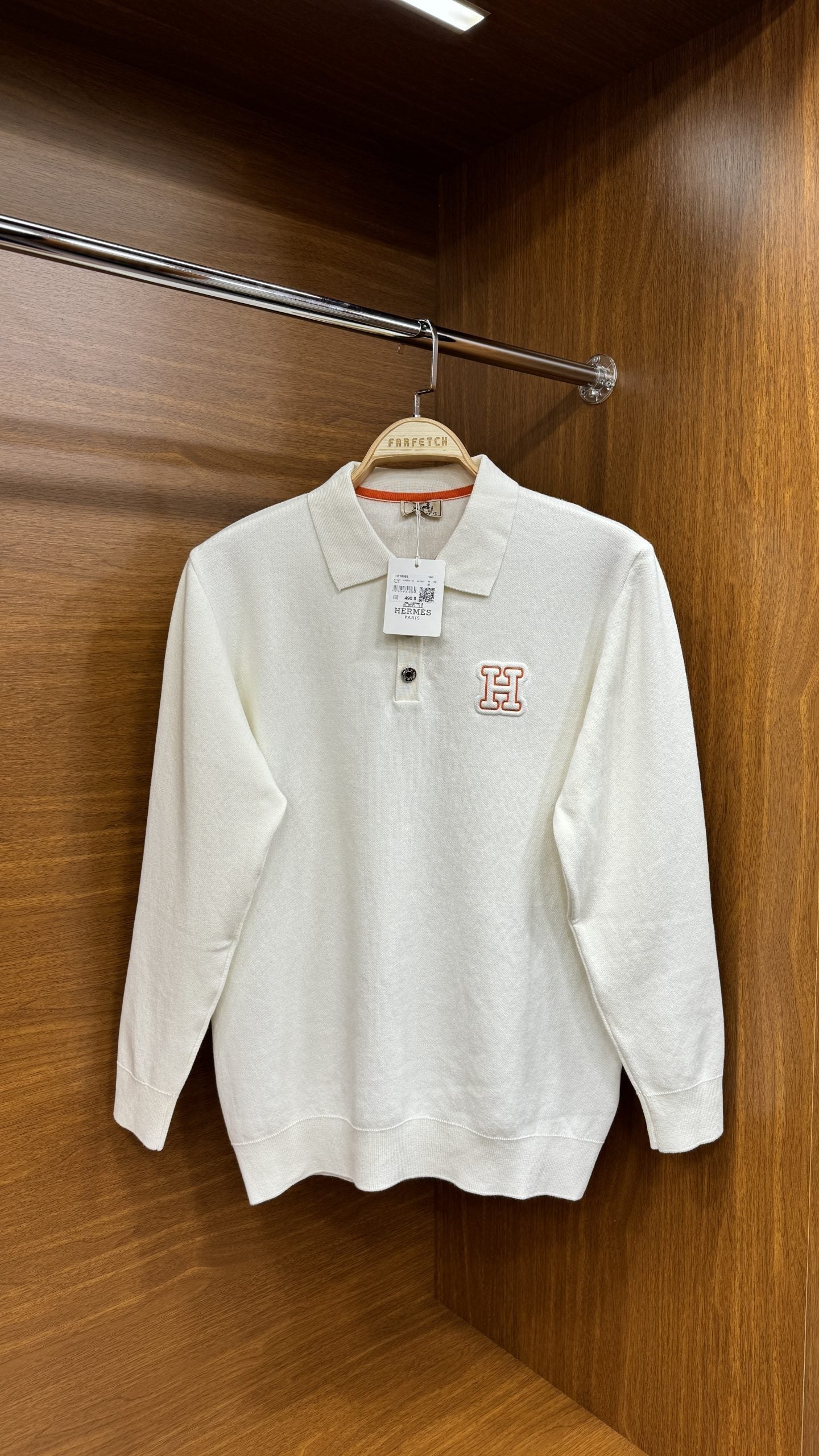 He!mes Çift Örme Triko Beyaz