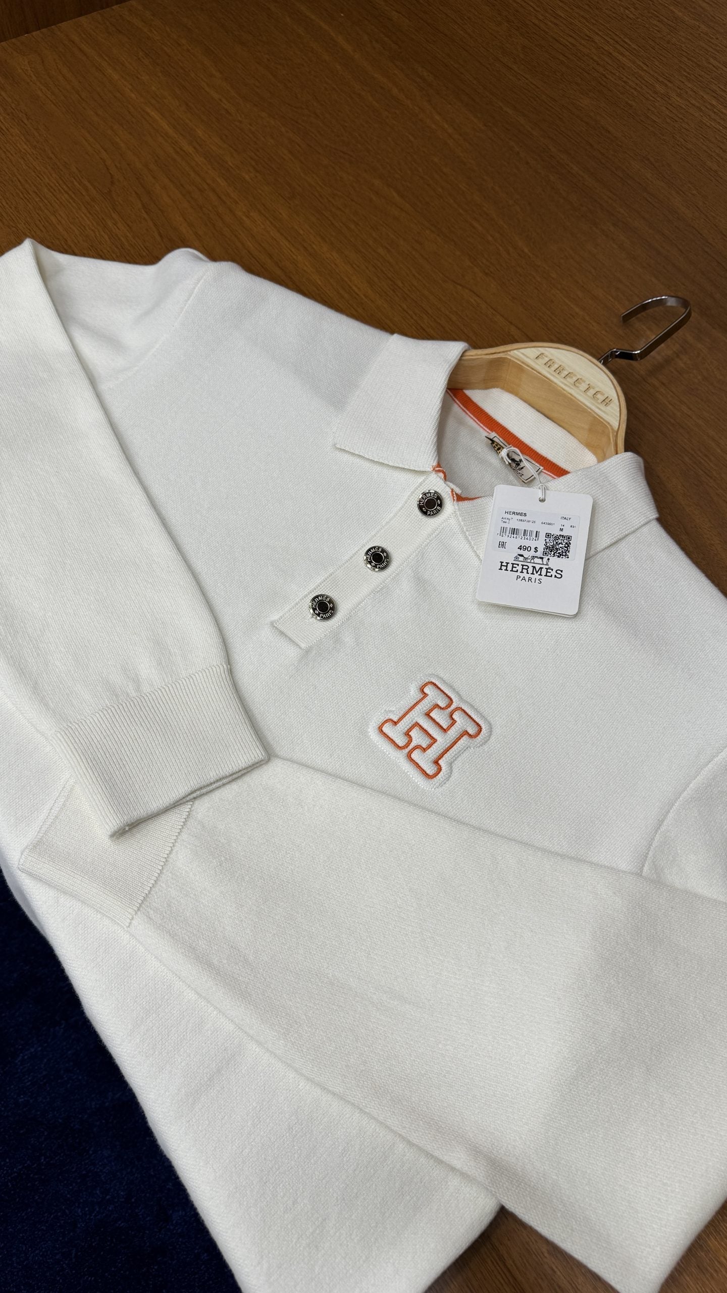 He!mes Çift Örme Triko Beyaz