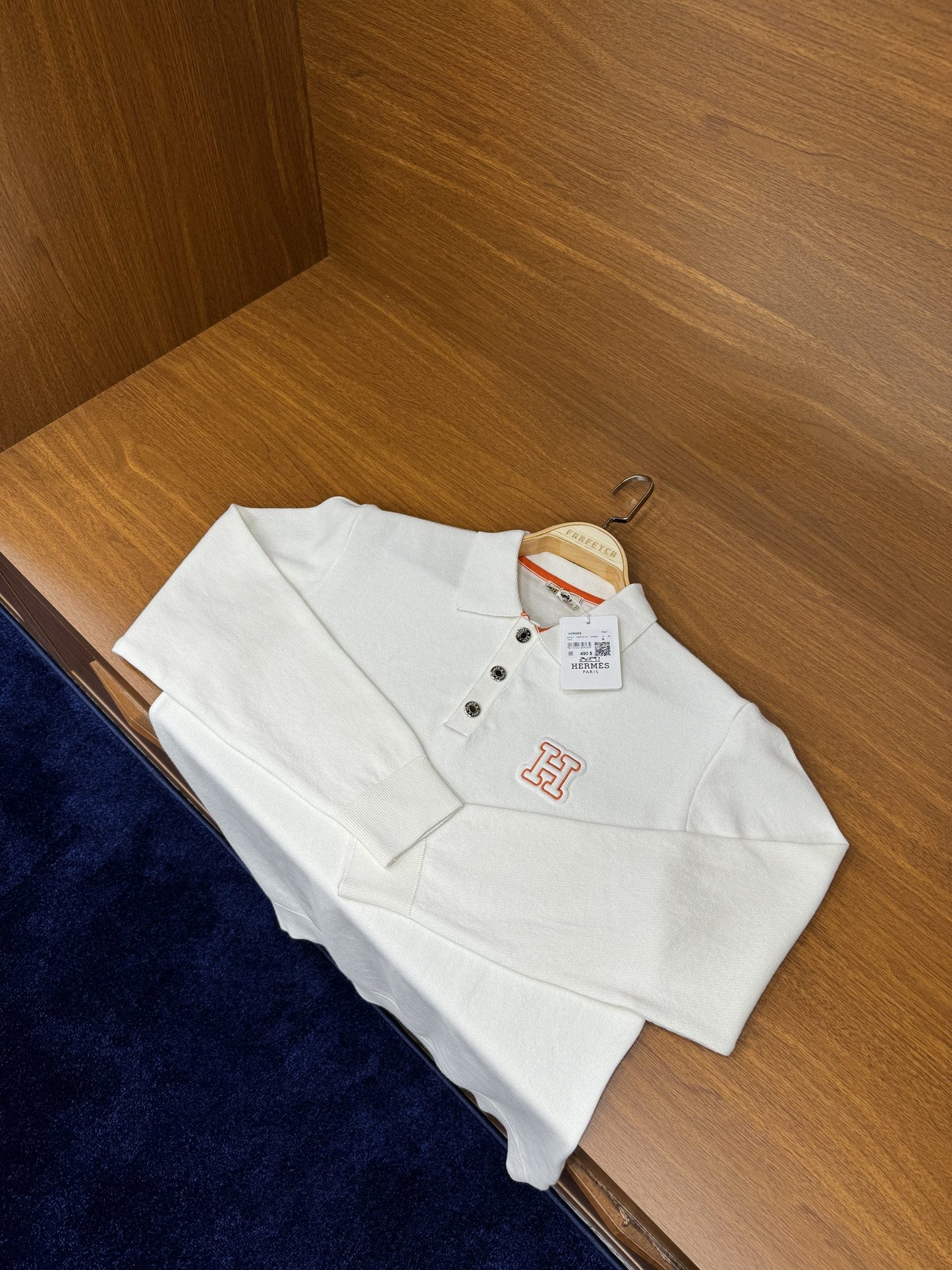 He!mes Çift Örme Triko Beyaz