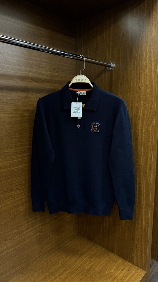 He!mes Çift Örme Triko Lacivert