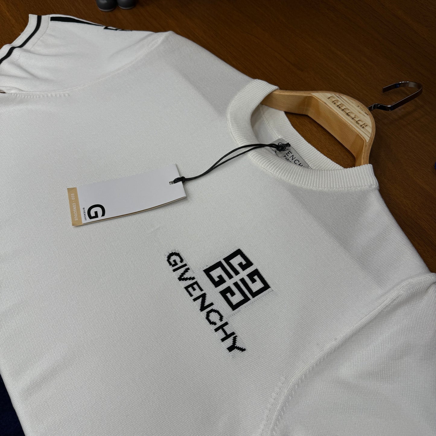Gıvench Örme Triko T-SH!rt Beyaz