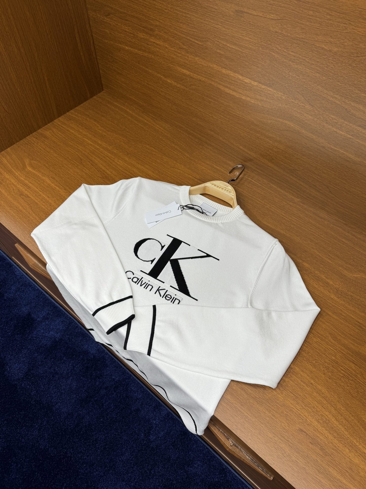 Ca!vin K!ein Örme Triko Beyaz