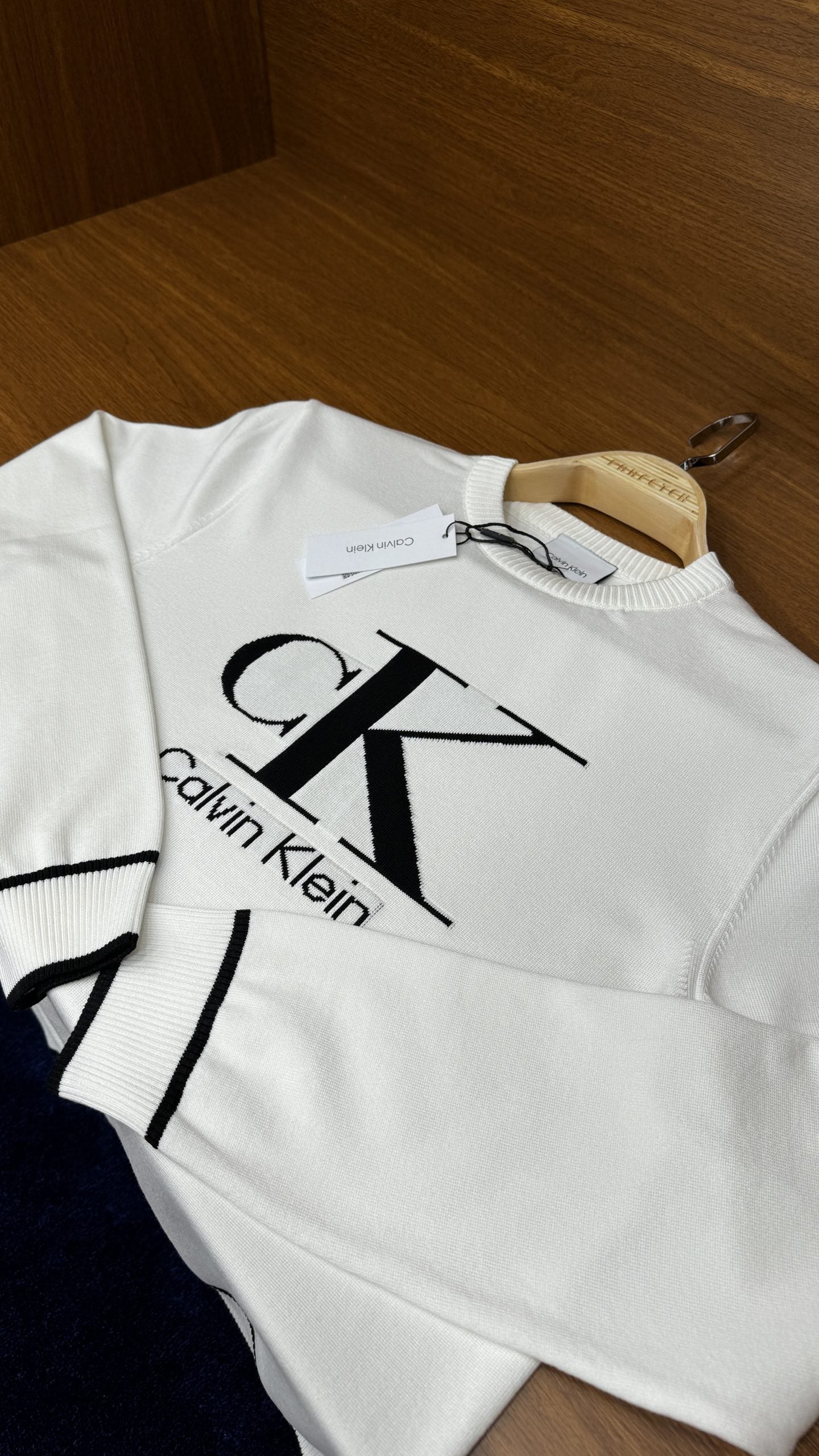Ca!vin K!ein Örme Triko Beyaz