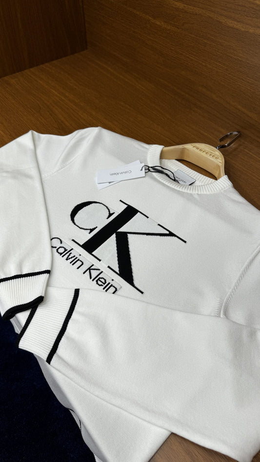 Ca!vin K!ein Örme Triko Beyaz