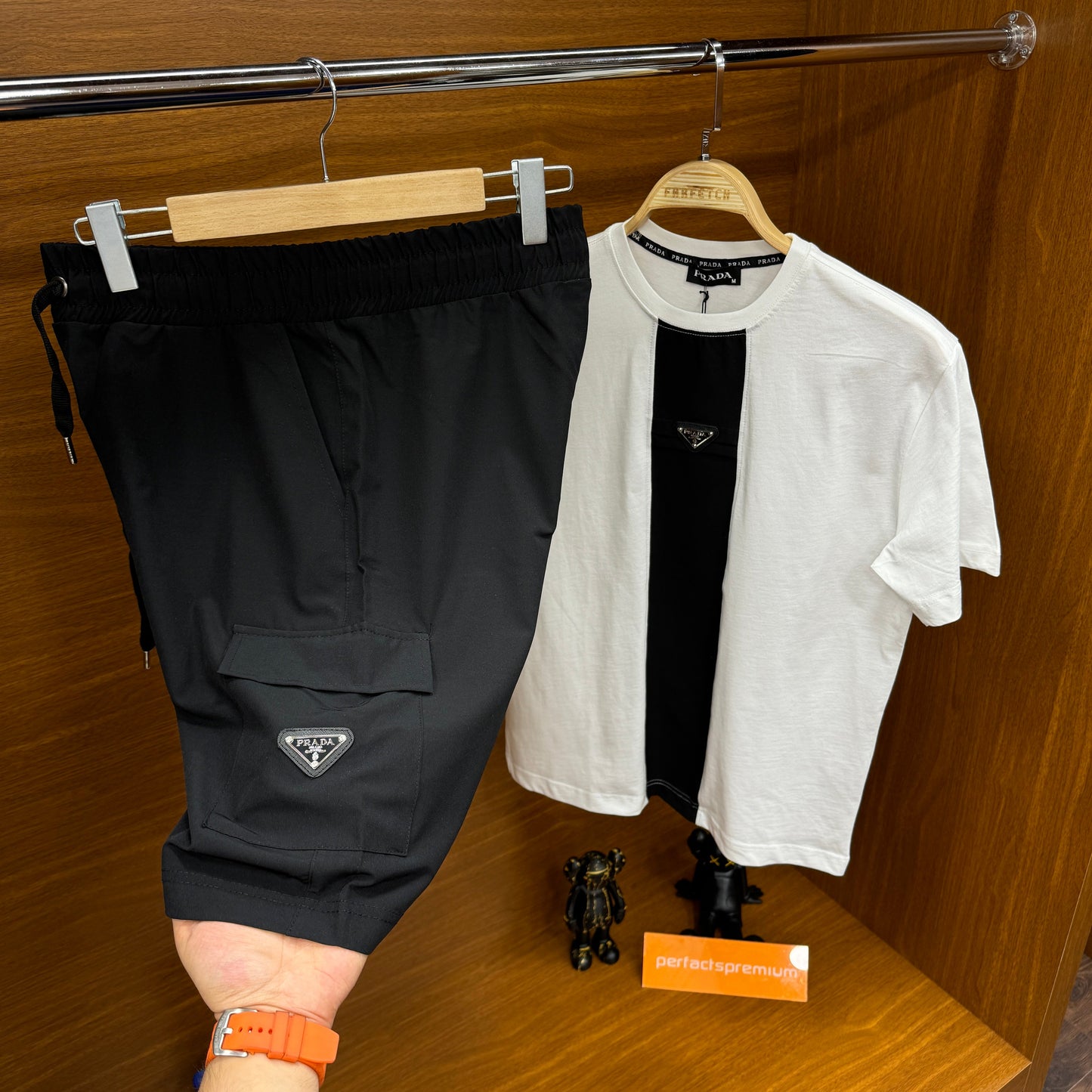 Prada Beyaz  Şortlu Takım
