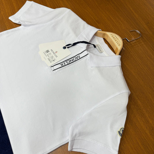 Moncler Beyaz Polo Yaka