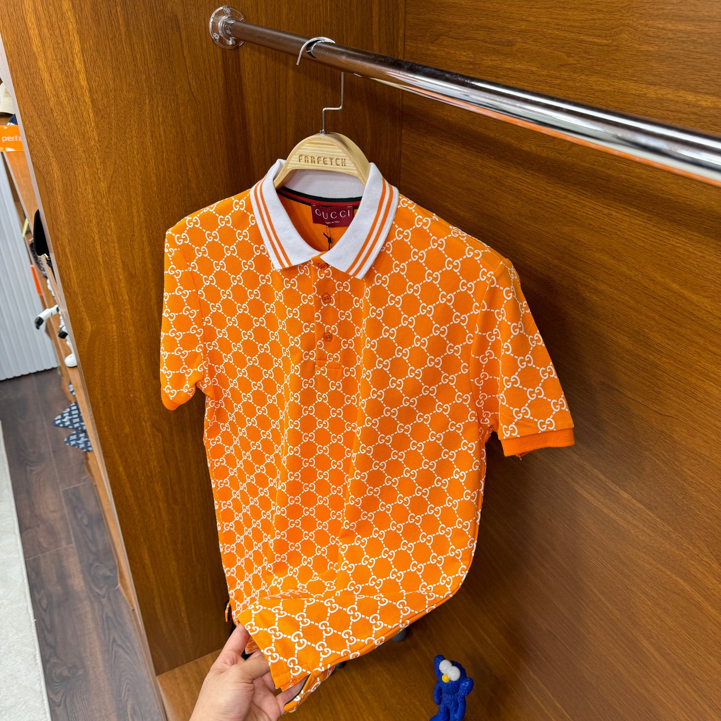 Gucci Turuncu Polo Yaka Beyaz