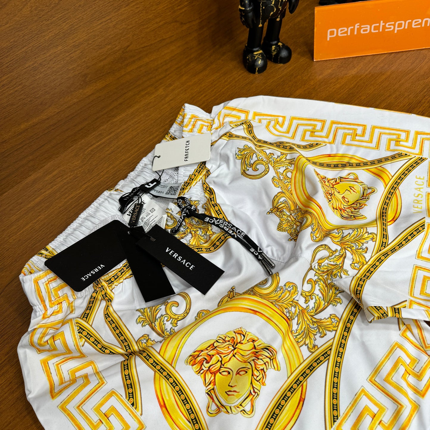 Versace  Beyaz  Deniz Şortu