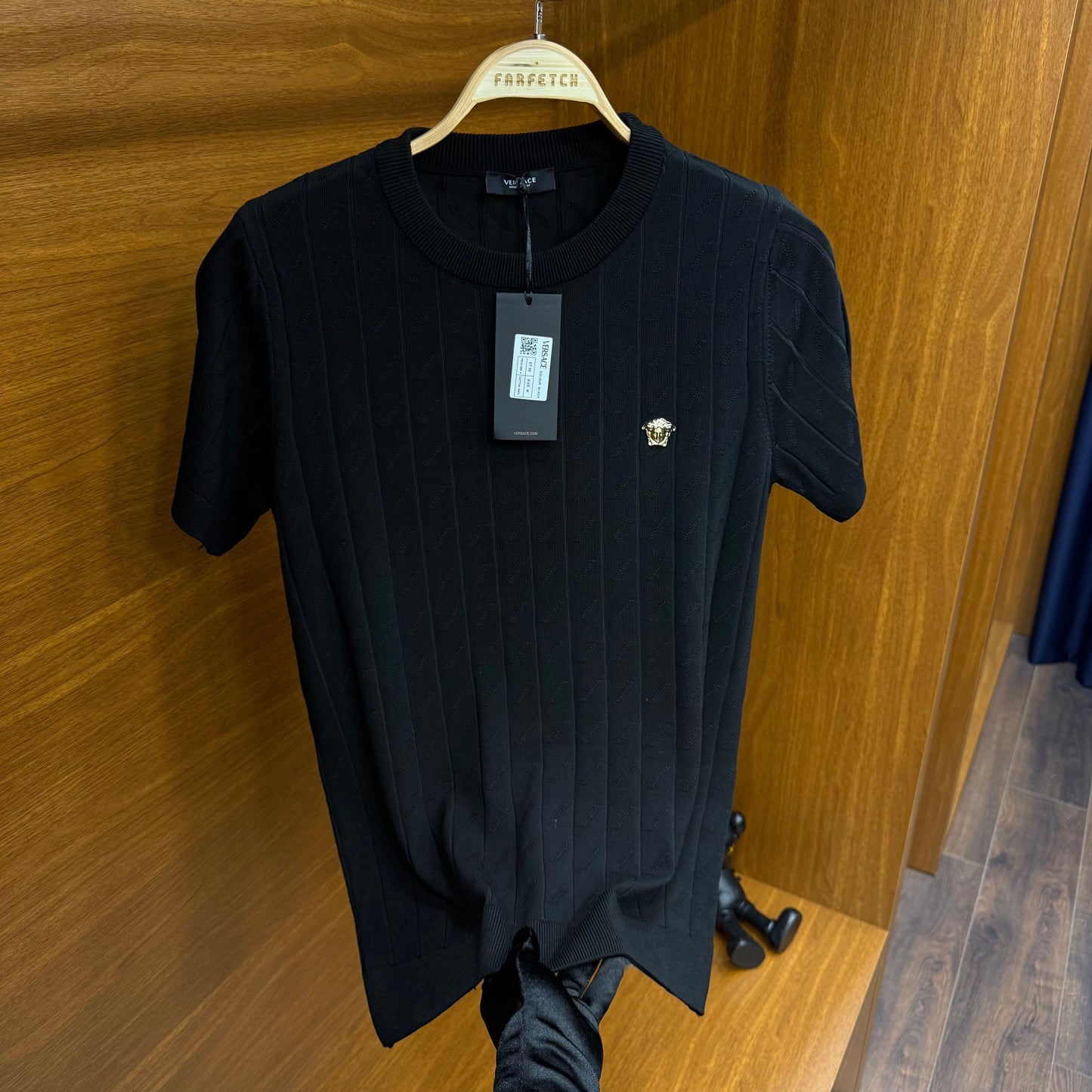 Versace Siyah  Örme Triko T-SH!rt (Kopya)