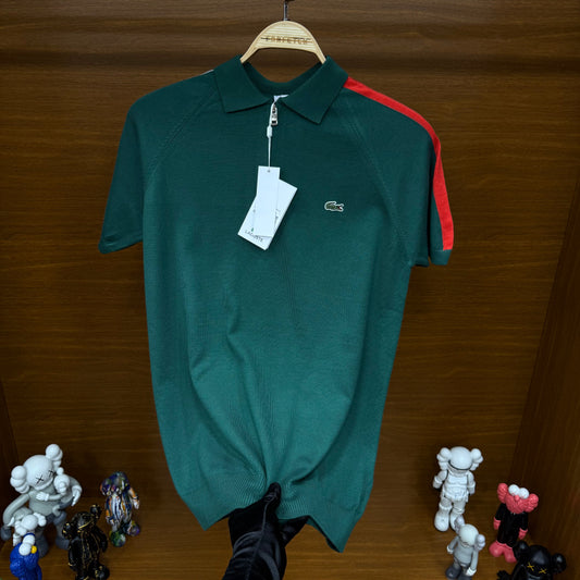 Lacoste Yeşil Örme Triko T-SH!rt