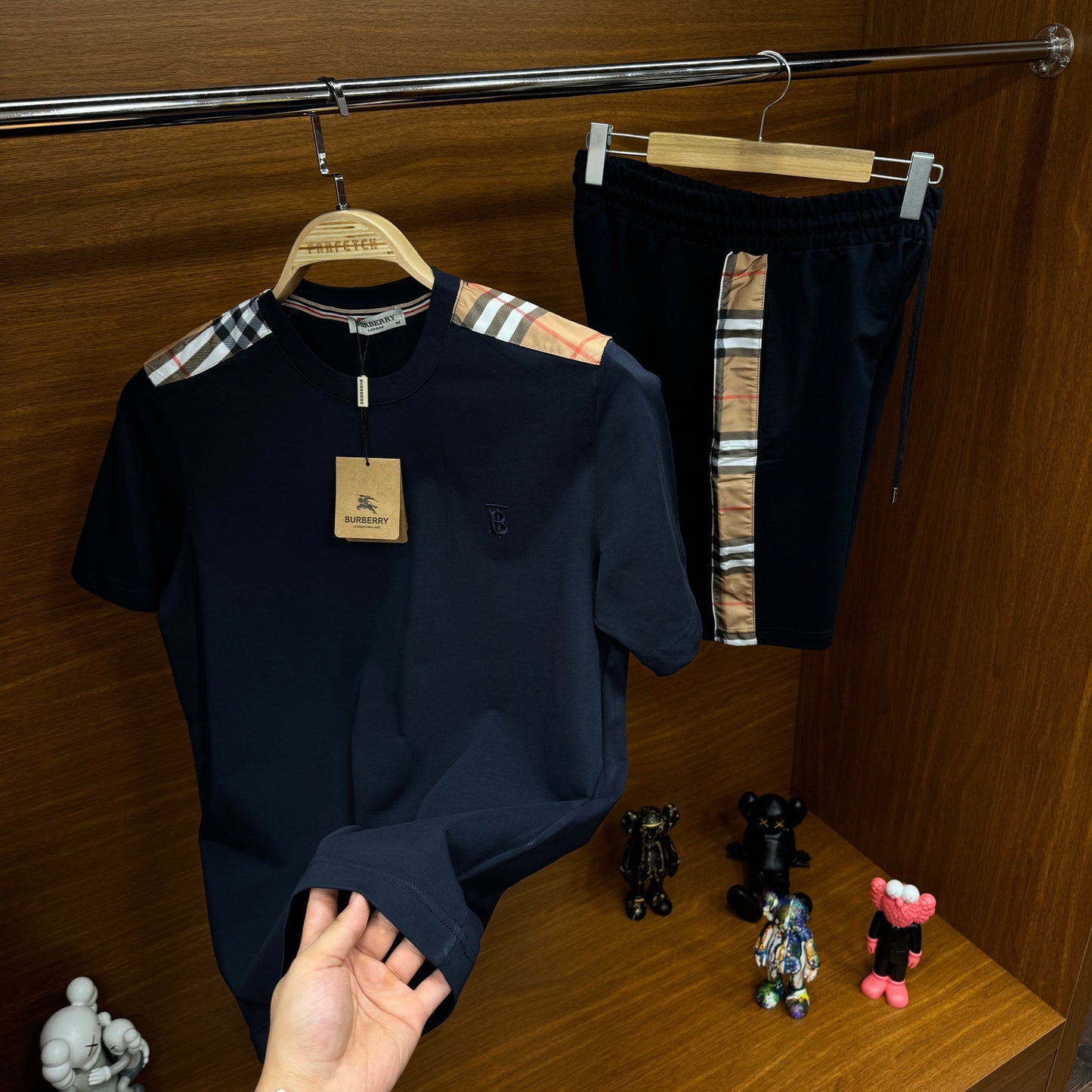Burberry Şortlu Takım Lacivert