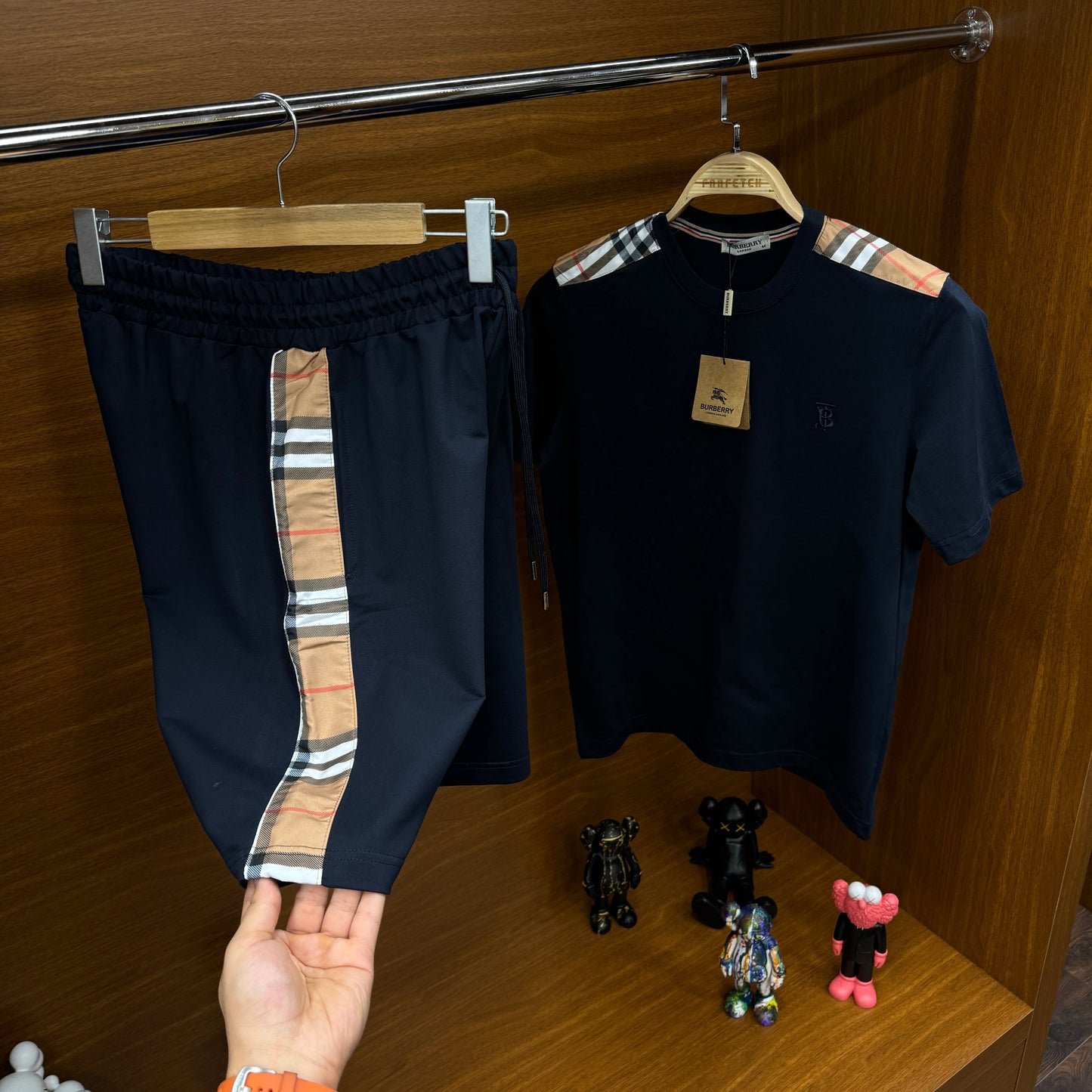 Burberry Şortlu Takım Lacivert
