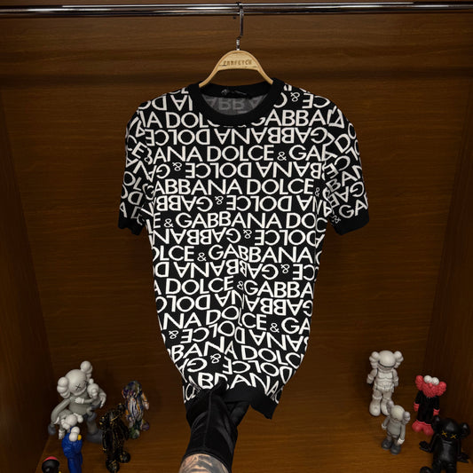 Dolce Gabbana Siyah Örme Triko T-SH!rt