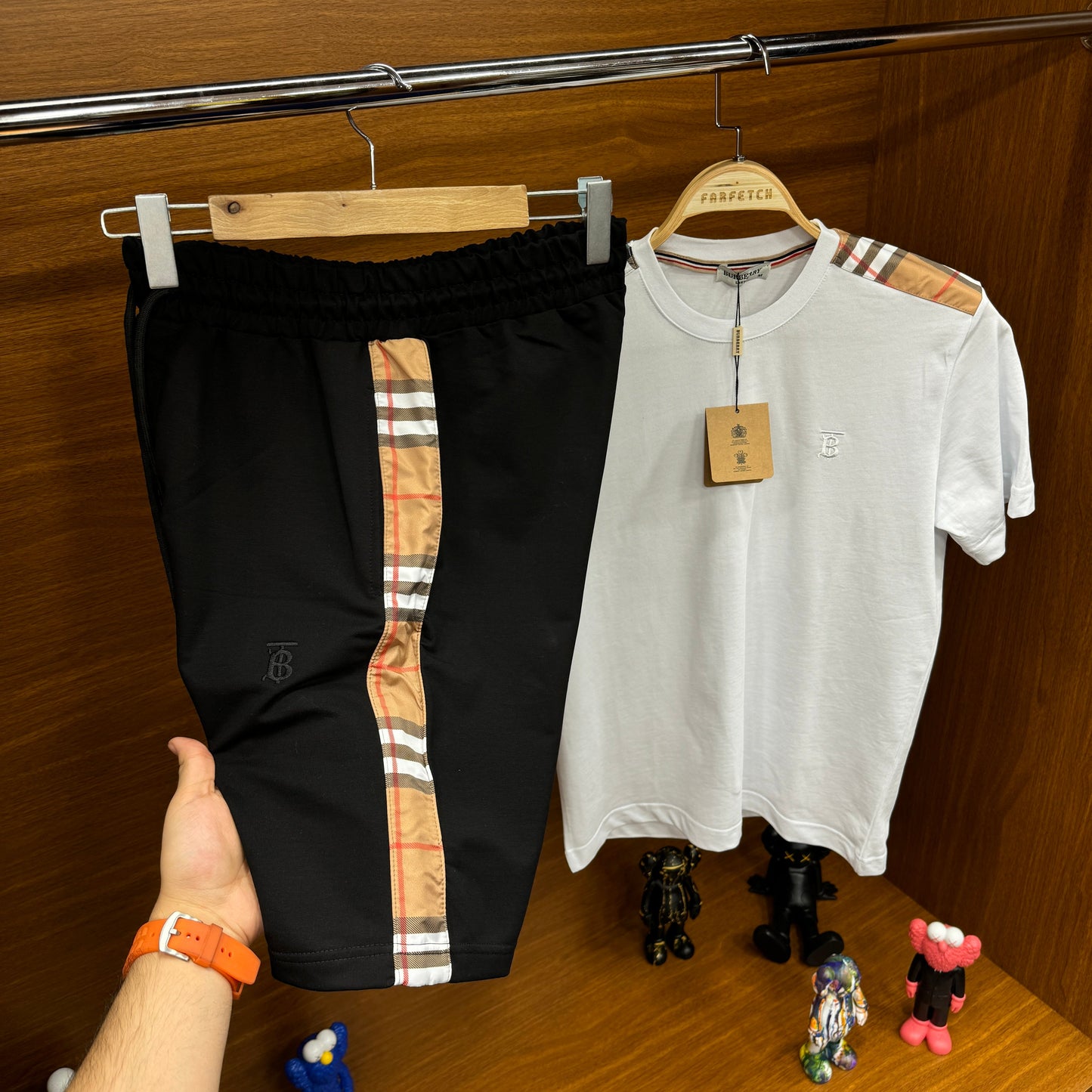 Burberry Şortlu Takım Beyaz